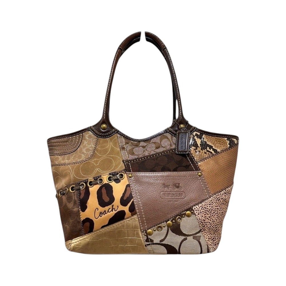 Coach Bleecker Large Animal Print Patchwork Tote 12899